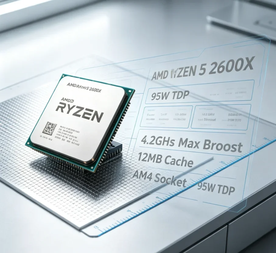 processeur-de-jeu-economique-amd-ryzen-5-2600x-r5-2600x-6-cœurs-12-threads-am4-sans-carte-graphique-integree-une-carte-graphique-dediee-requise