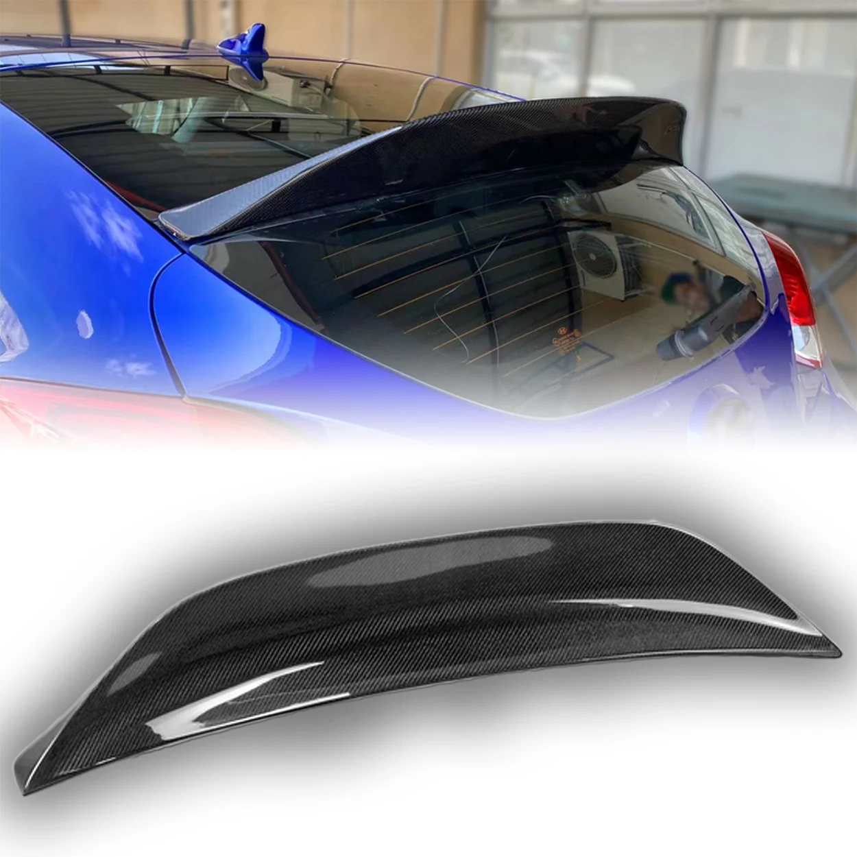 

Veloster SC Type Carbon Fiber Rear Duckbill Position Rear Bumper Exclusive for Non-turbo Model