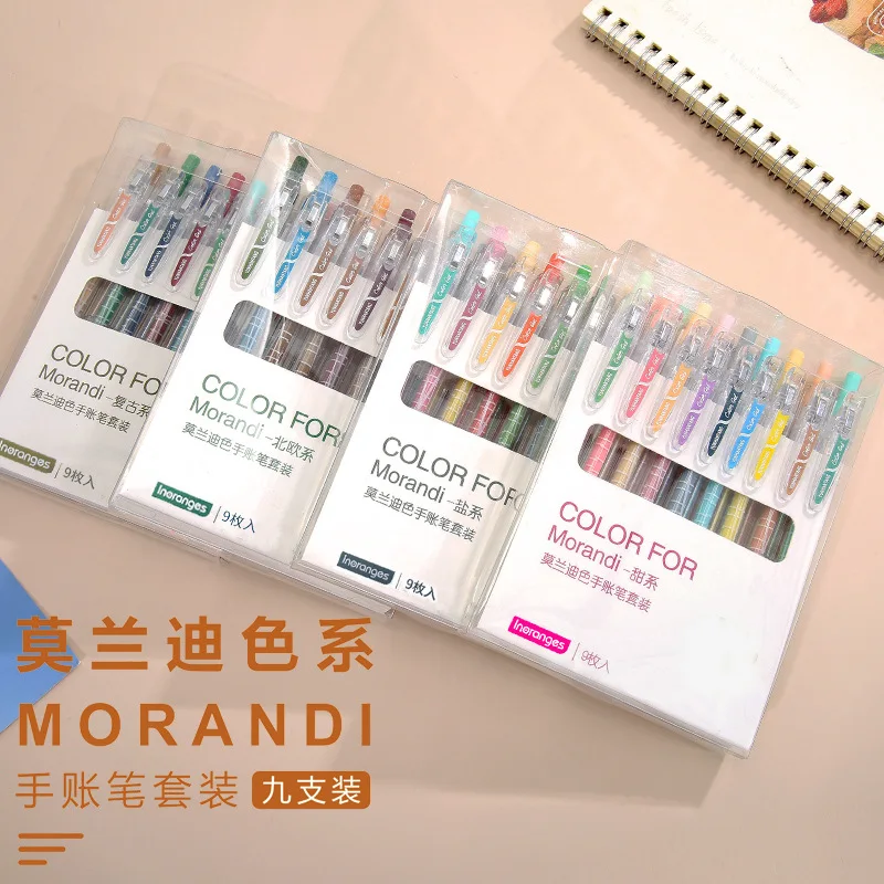 

Набор гелевых ручек Bview Art, 9 шт., для учеников и офисов, маркировка, акваручка, цветная ручка, ручка для счета