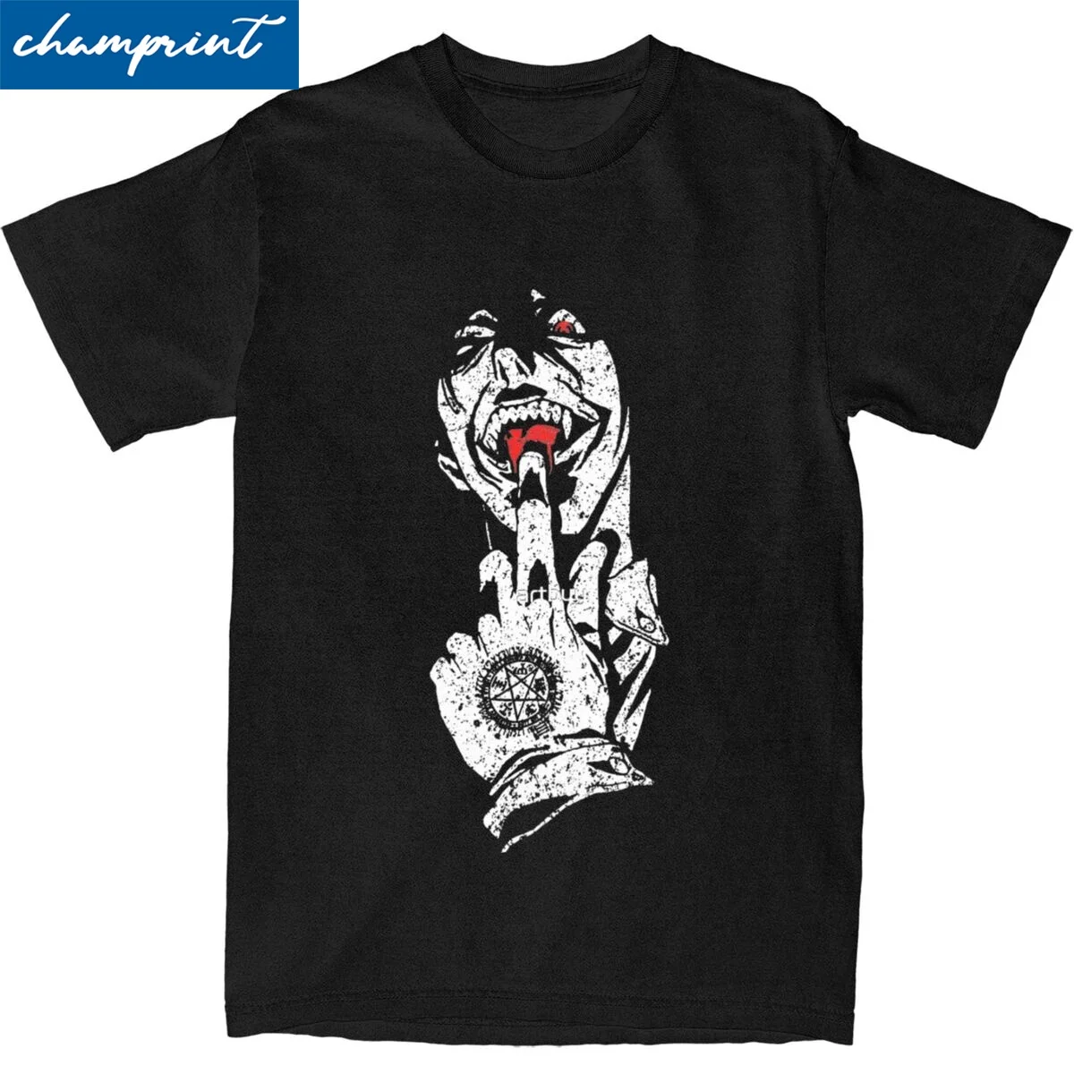 Alucard Hellsing Anime Shinigami T Shirt Men Women's Cotton Funny T-Shirts Round Collar Tees Short Sleeve Clothes Plus Size