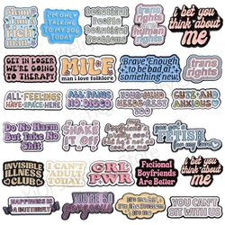 Rainbow English Alphabet Enamel Brooch Cartoon SHAKE IT OFF MILF ALL PANIC NO DISCO Metal Badge Punk Letters Lapel Pins Jewelry