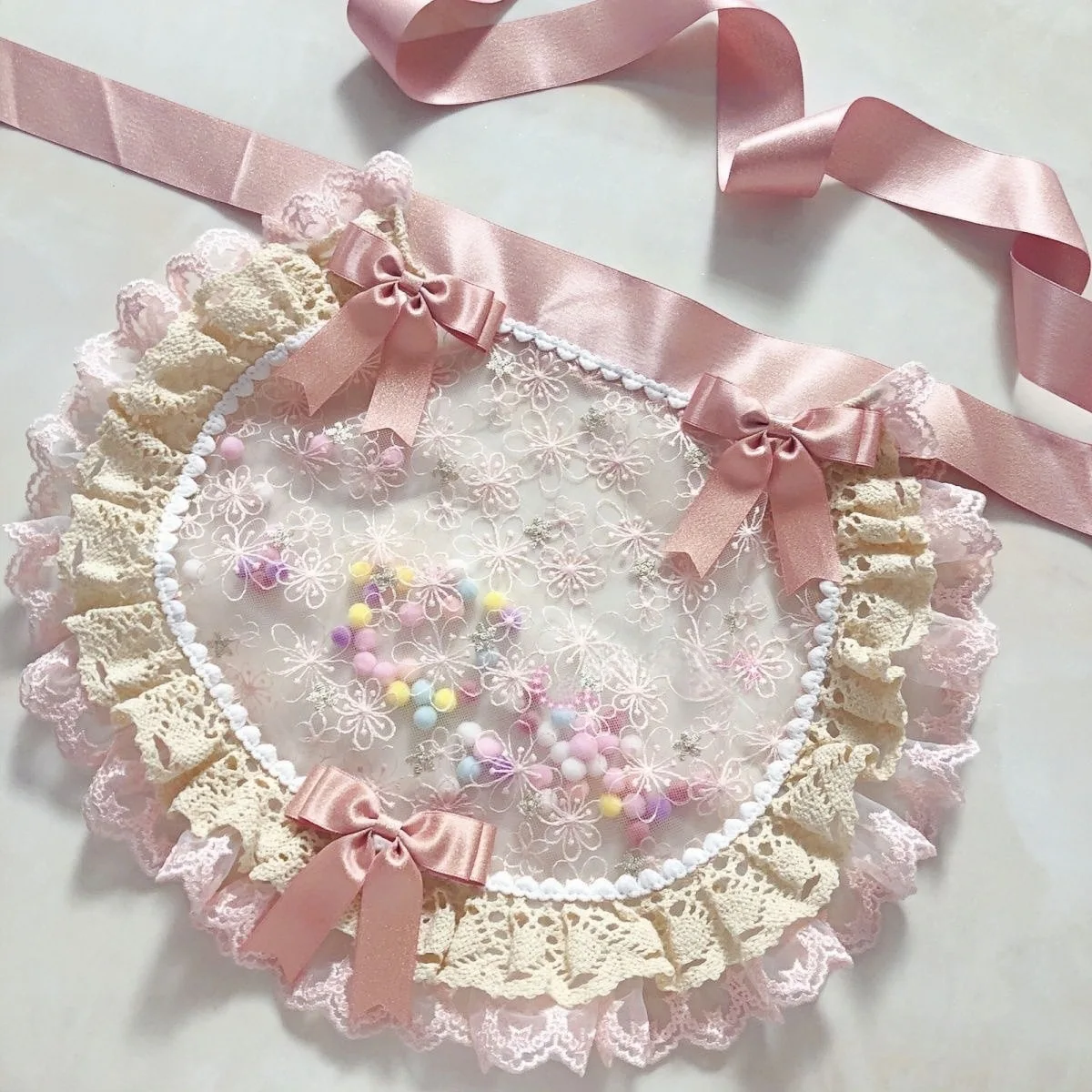 Lolita Cute Versatile Handmade Little Lace Lace Apron with Lolita Sweet Little Chef Dress Up Accessories