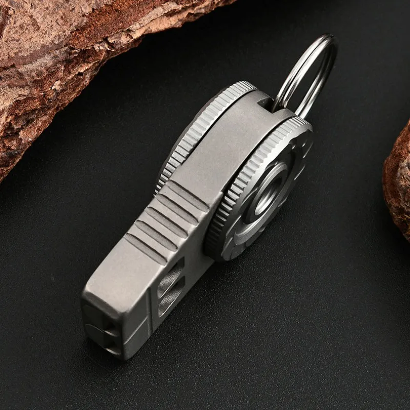Titanium Alloy Multifunctional Whistle Stress Relief Spin with Necklace Outdoor Double Tubes High Decibel Emergency Whistle