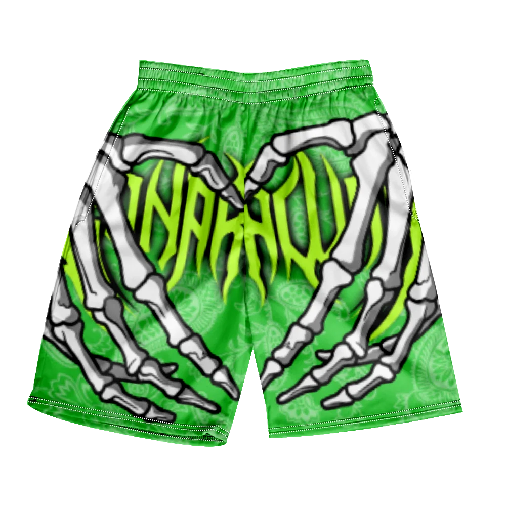 2024 Summer Classic Skull Beach Short Pants New Fashion Skeleton Hand Print Men Women Gym Shorts Quick Drying Trunks Ice Shorts