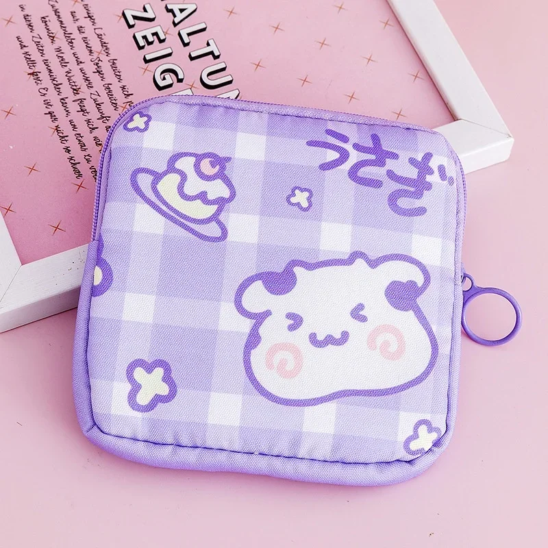 Korean Cute Bear Large Capacity Sanitary Napkin Storage Bags Girls Cartoon Physiological Period Tampon Organiser Bag Mini Bag