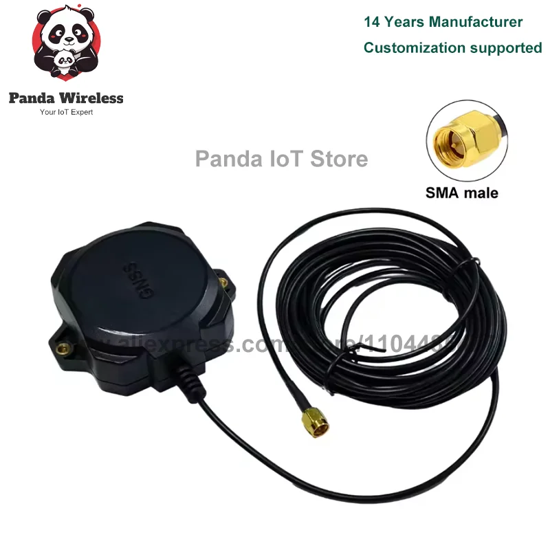 EM-609AN L1 L2 GNSS receptor GPS GLONASS GALILEO antena espiral RTK de alta precisión de alta ganancia SMA MMCX MCX para ZED-F9P impermeable