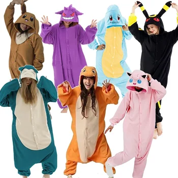 TAKARA TOMY Cosplay Pokémon Kigurumi Grenouillère Ronflex Jigglypuff Costume Umbreon Gengar Anime d’Halloween Pombon Pombon Pyjama Bulbasaur 10 meilleures ventes de peignoir Pokémon - No 3