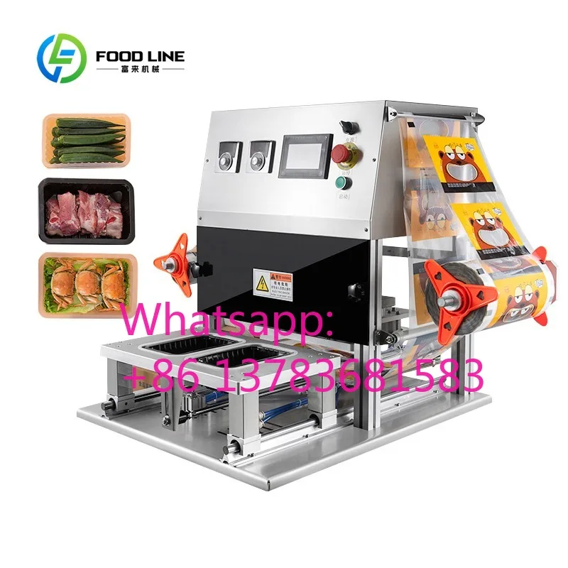 Fruit and Vegetable Fresh-Keeping Container Sealing Machine Pneumatic Tray Sealer Wrapping Machine for Beef and Poultry Custom
