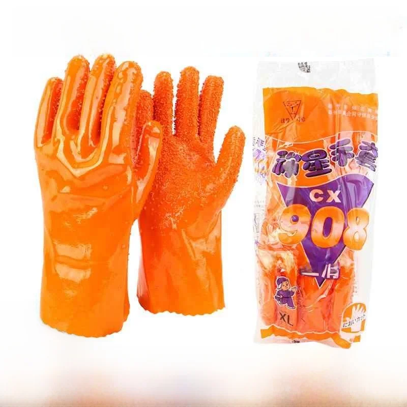 

Thickened Anti-Slip Particle Waterproof Oil Resistant Fish Grabbing Gloves Mechanical Repair Full Rubber Acid And Alkaline Re...