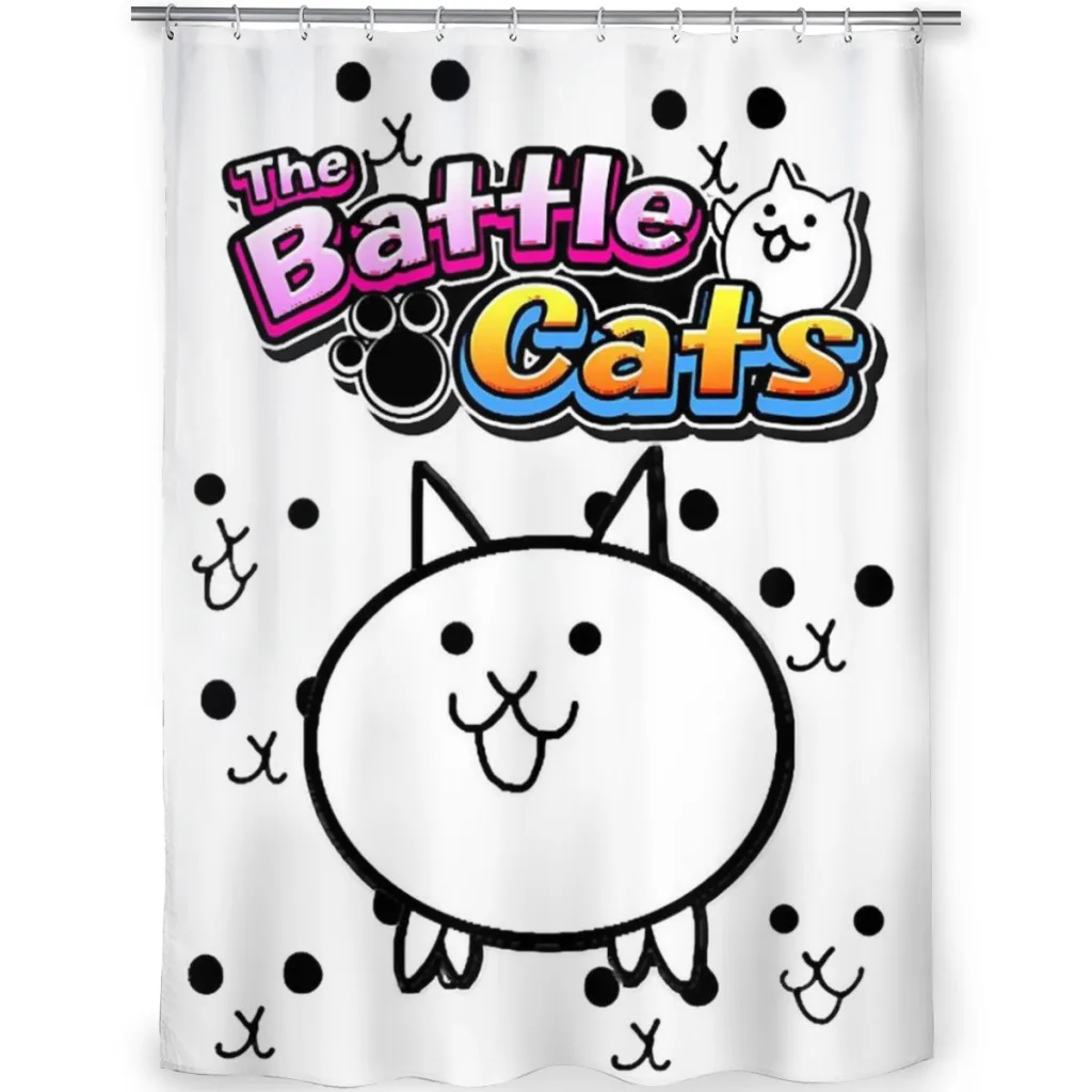 Modern 3D Printing Hot Game Battle Cats Shower Curtain Landscape Bath Curtain With Hooks for Bathroom waterproof scenery