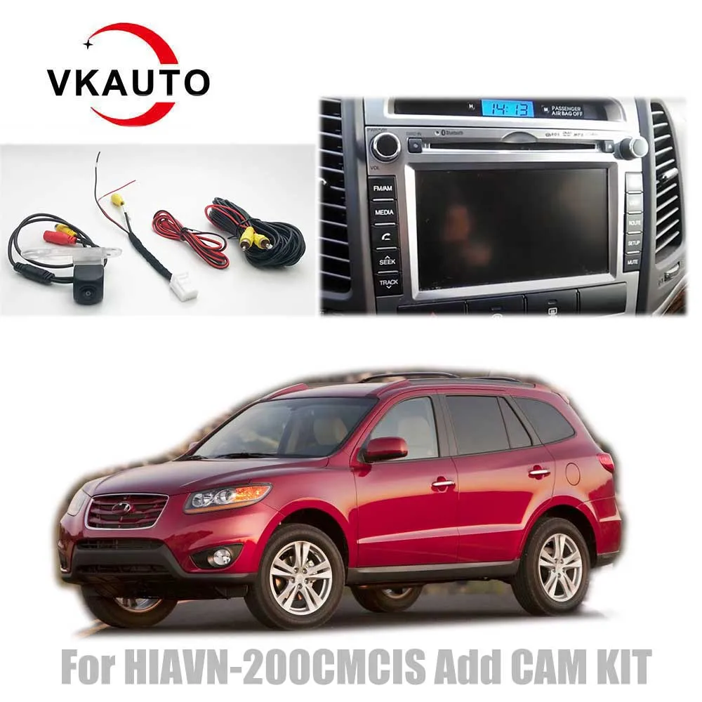 VKAUTO For hyundai Santa Fe 2G 06 07 havn200cmcis unit Add after-market backup camera & ratain oem camera work with andeoid unit