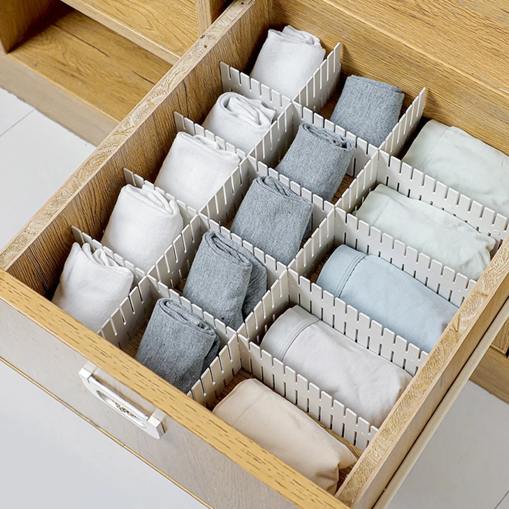 

12pcs Drawer Dividers Adjustable Storage Partition Board PP Plastic Household Organizer Inserts Deep Divider Socks Clothes Bins