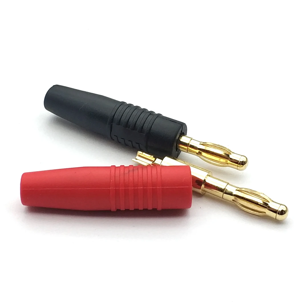 ใหม่4มม.ปลั๊ก Gold Plated Musical สายลำโพง Pin ตัวเชื่อมต่อปลั๊กกล้วย