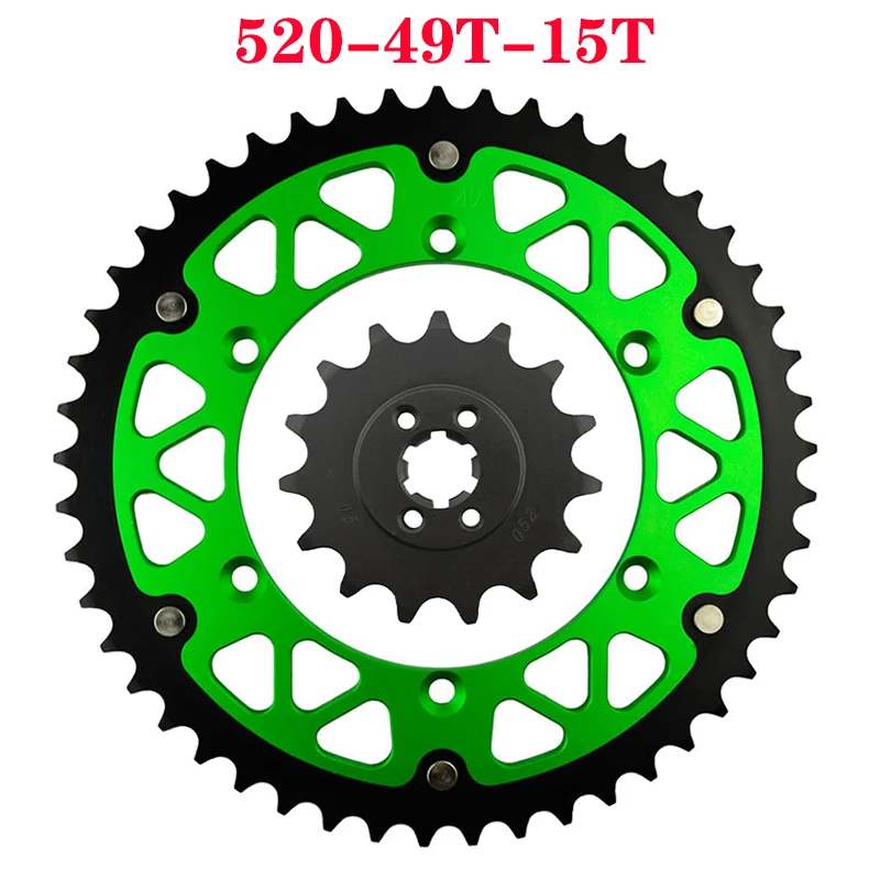 AHL 520 Motorcycle 45T~52T 15T Front & Rear Sprocket For KAWASAKI KX125 1985-1993 KDX200 1983 KX 125 KDX 200 30200 17206N 16204