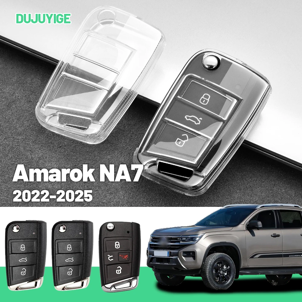 

Прозрачный чехол для автомобильного ключа из ТПУ для VW Amarok NA7 2022-2026, защитный чехол для брелока, автоаксессуары 2023 2024 2025