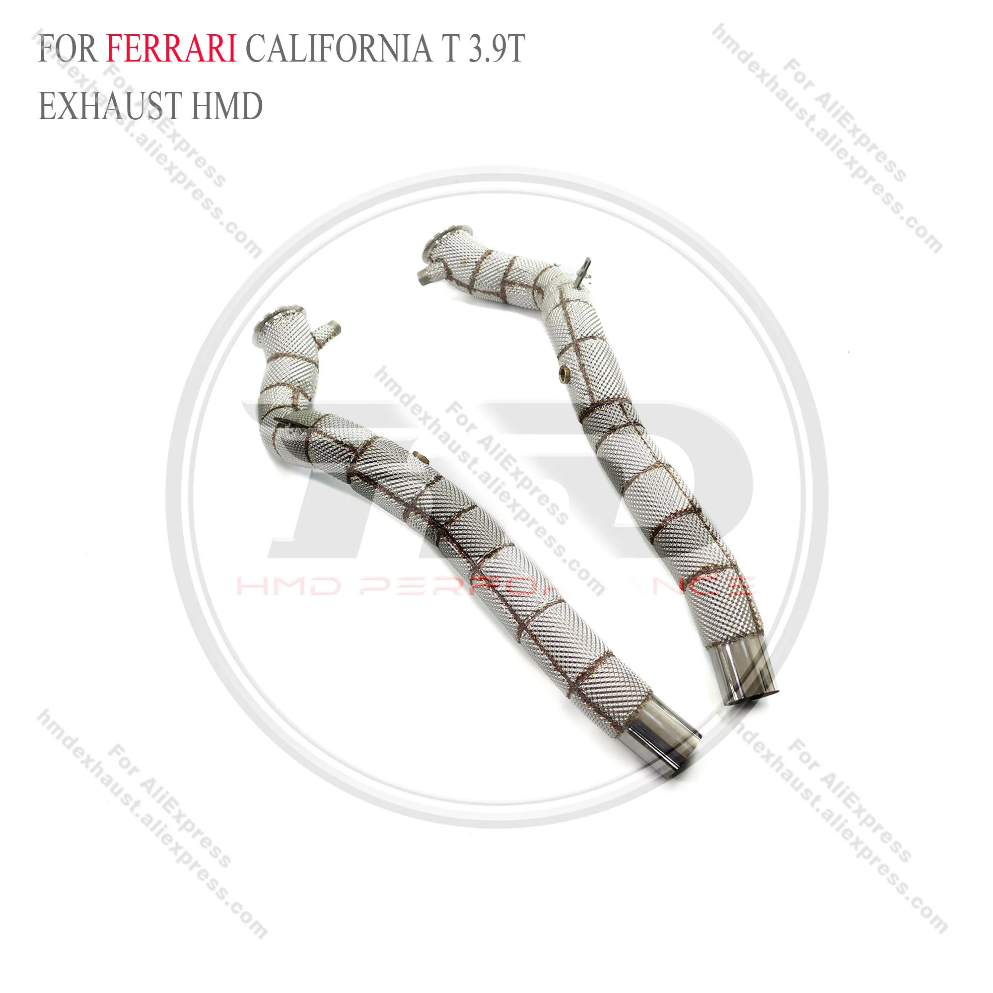 HMD Exhaust System High Flow Performance  Downpipe for Ferrari california T 3.9T With Heat Shield