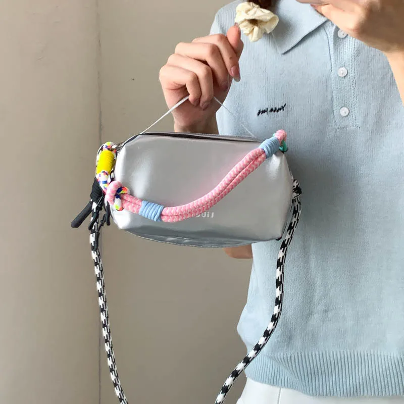 

2025 Summer Color Rope Square Bag Stylish Multi Layer Shoulder Purse for Women Trendy Casual Crossbody Bag Sporty
