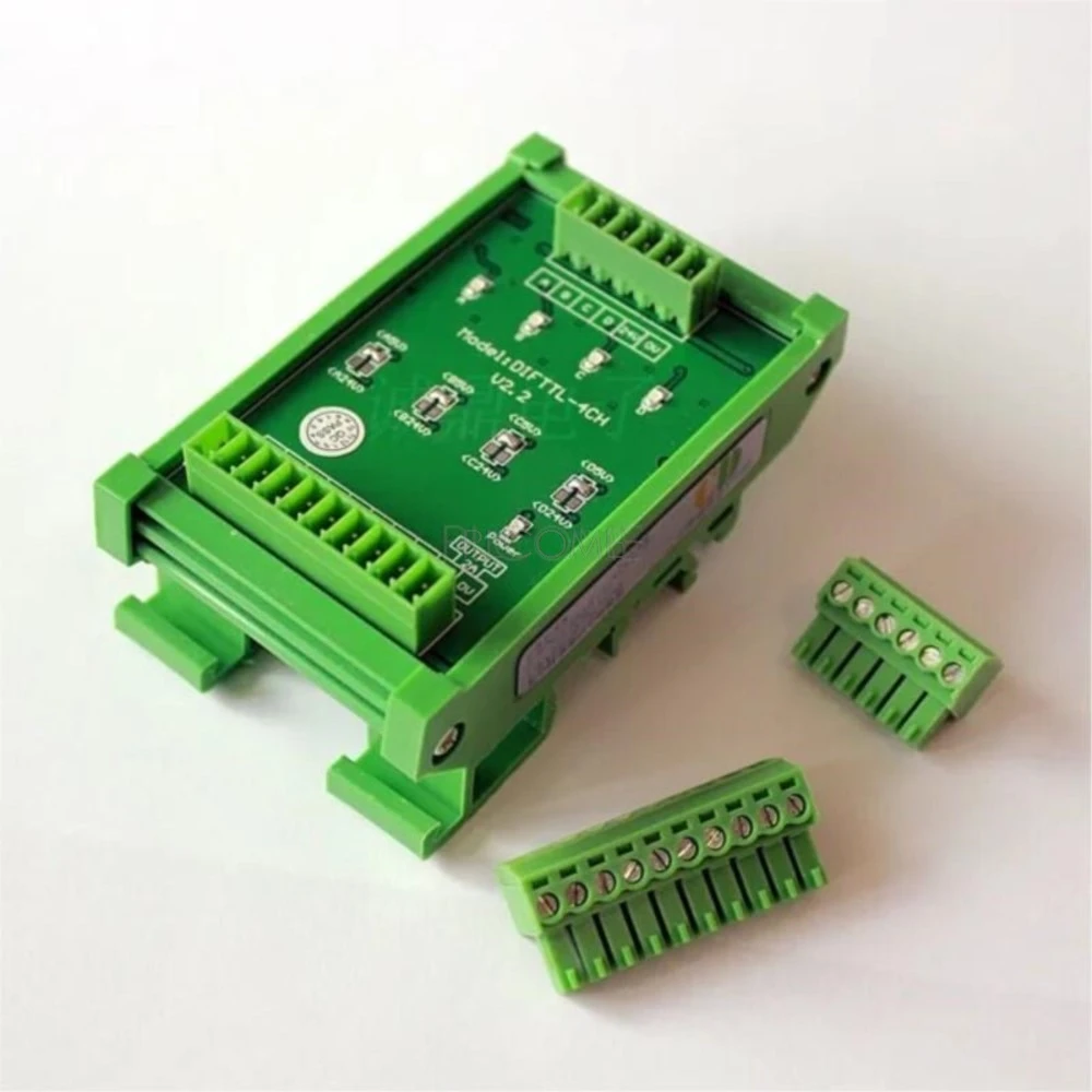 2 or 4 Channel Signal Conversion Module, Differential to Single-ended Collector TTL HTL NPN PNP 5V 24V 2MHz Servo Encoder PLC