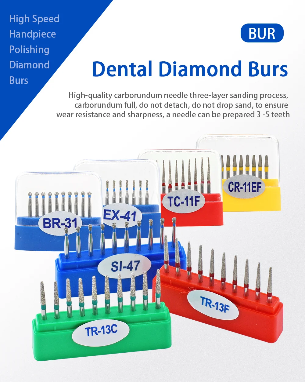 100 Stück Dental-Diamantbohrer für Kinder, Hochgeschwindigkeits-Handstück, Zahnarztbohrer, FG-Serie, Durchmesser 1,6 mm, Polierwerkzeuge für Dentallabore – Detail 1