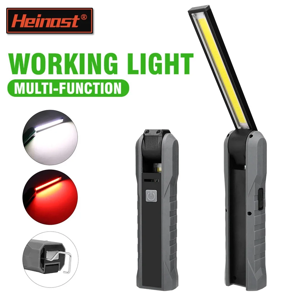 

Portable LED Flashlight 2600mah Work Lamp Multifunction Car Inspection Lamp Bottom with Magnet Rotatable Hook Working Lamp