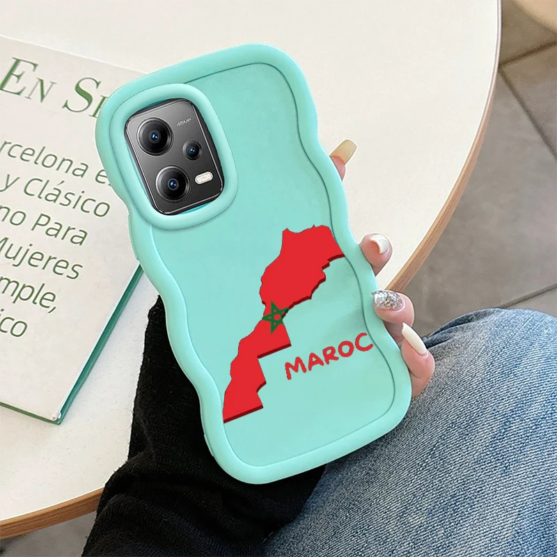 MAROC موضة موجة جراب هاتف ل Xiaomi 14T POCO C50 C51 C55 C65 X3 X5 X6 X7 M6 Pro لينة واقية معكرون غطاء