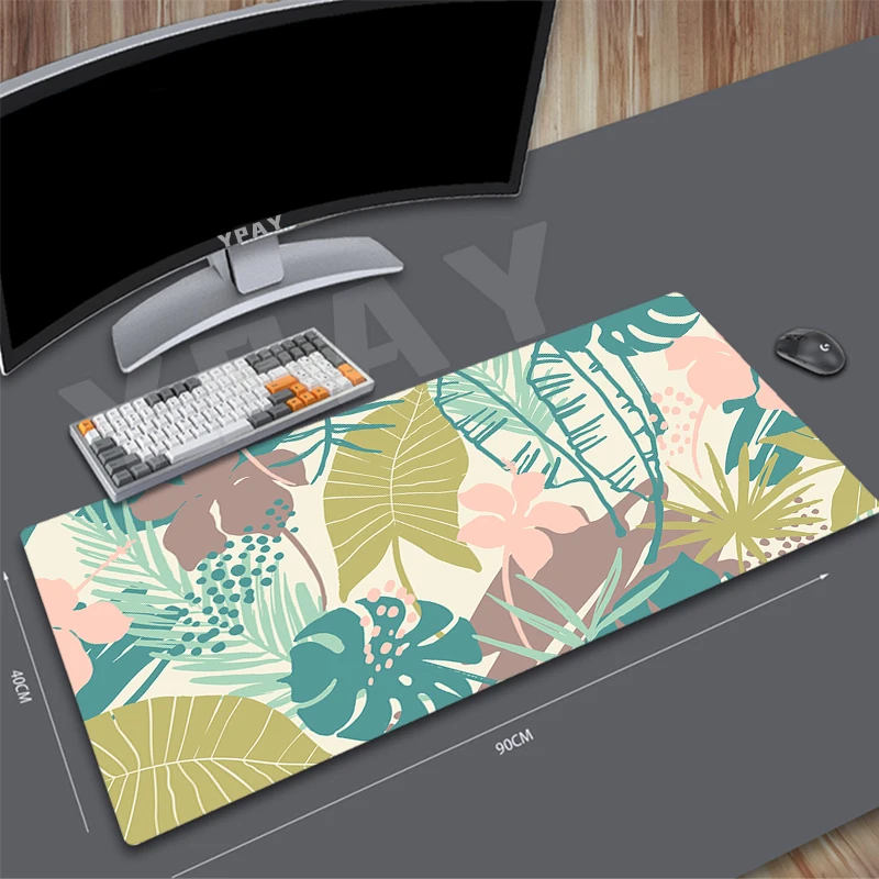 

Mouse Pads Tropical Plant Table Mats Computer Mousepad Company Big Desk Pad 100x50cm Large Gamer Mousepads Office Mouse Mat