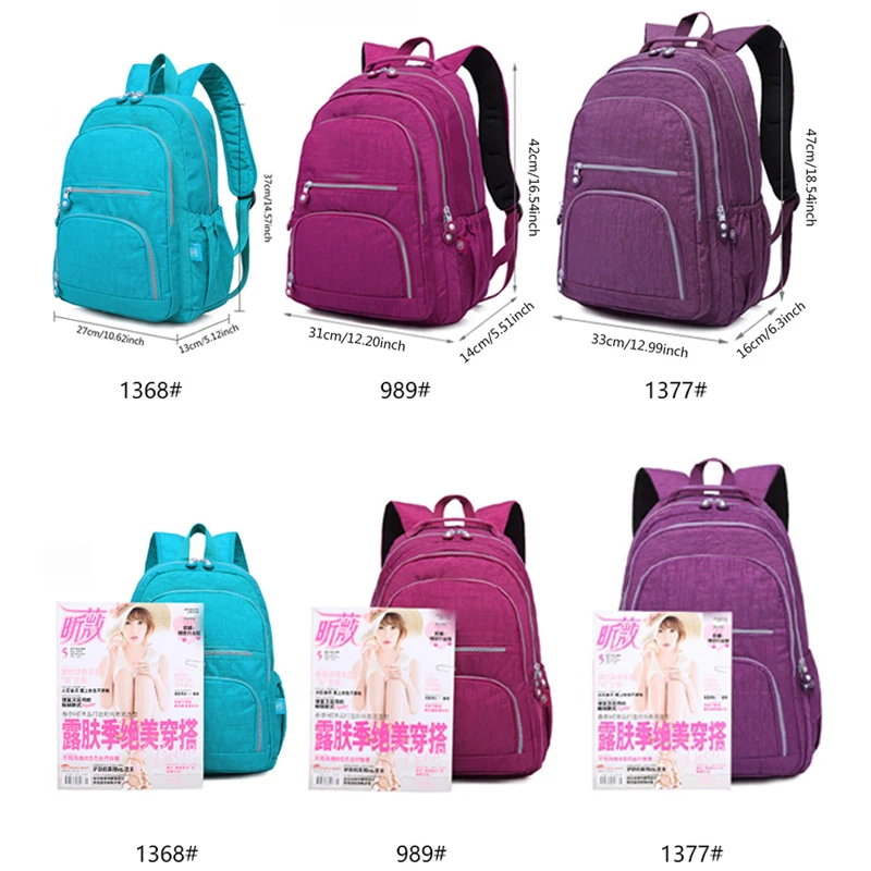 Mochila Feminina School Backpack for Teenage Girl 2024 Travel Back Packs Bag Women Nylon Waterproof Laptop Bagpack