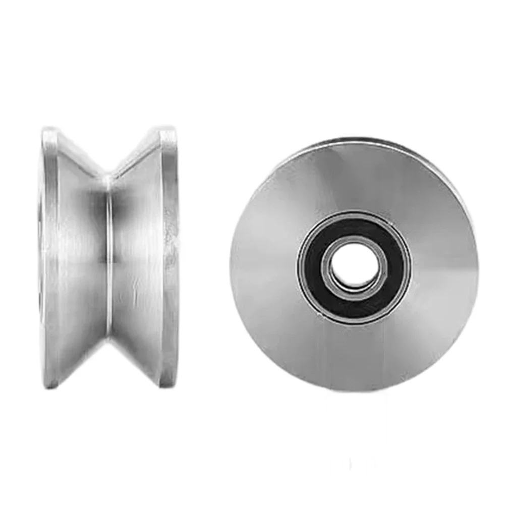 Fixed Pulley Made of 304 Stainless Steel with Two Precision Bearings for Sliding Doors and Lifting Applications