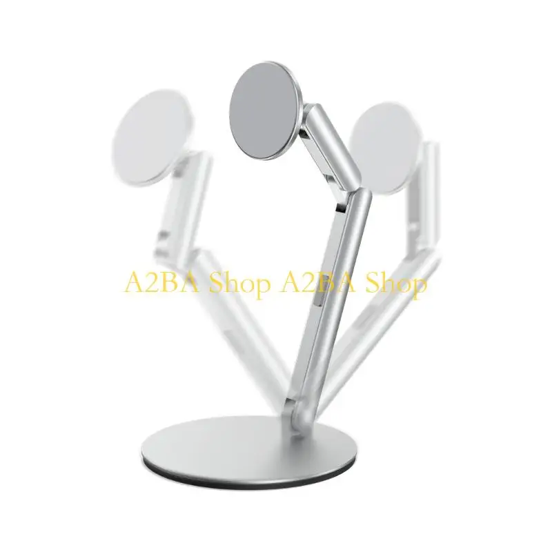 

A2BA Ergonomic Aluminum Phone Holder with Strong Magnet Secure Grip Height Adjustment for Office Gaming Streaming