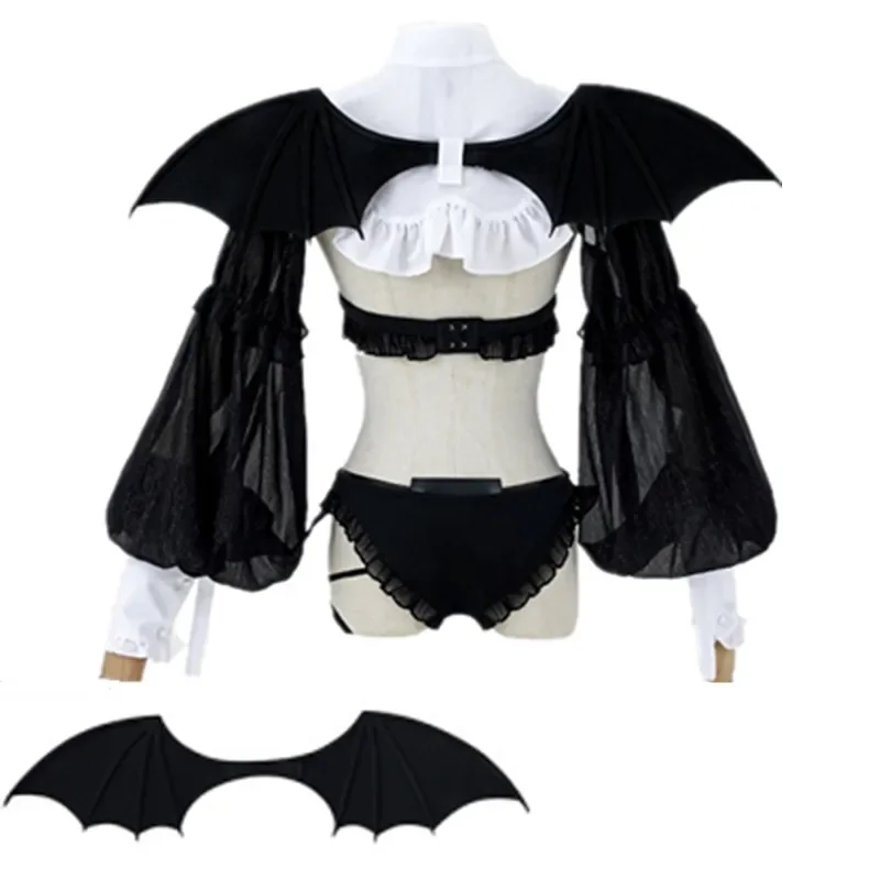 CosplayAnime My Dress-Up Darling Marin Kitagawa Cosplay Costume Little Devil Sexy Top Bra Tail Black Wing Set Halloween Carnival