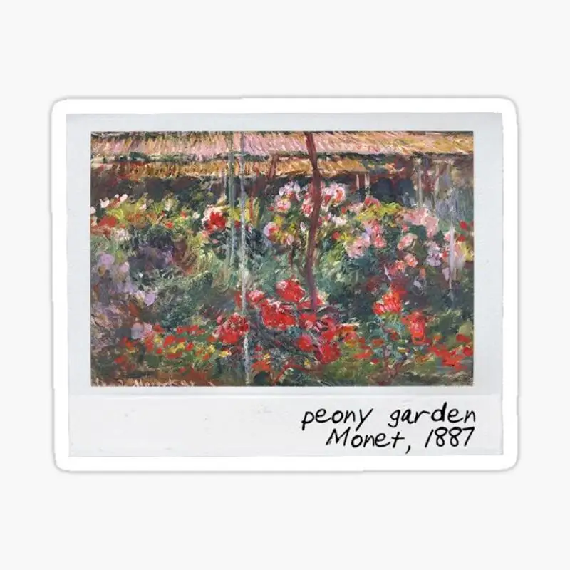 Monet-peony садовый стикер для декора ноутбука, спальни, автомобиля, модный чемодан для общественных мест с милым мультяшным рисунком