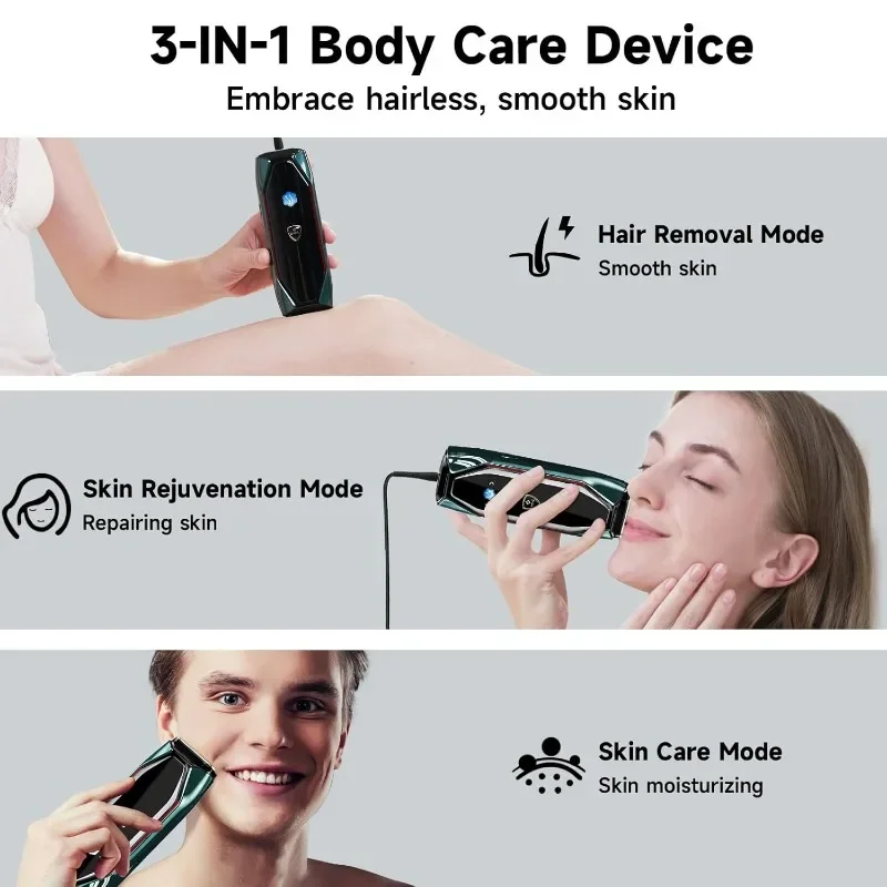 JOVS X IPL Hair Removal for Women and Men, 3-in-1 Hair Removal Device with Cooling System/Touch Screen/Unlimited Flashes