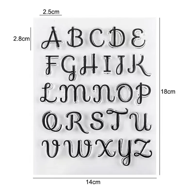 Handwritten Alphabet Transparent Seal Upper and lower case Alphabet Silicone Hand Ledger DIY scrapbook Decorative Seal Stamp and