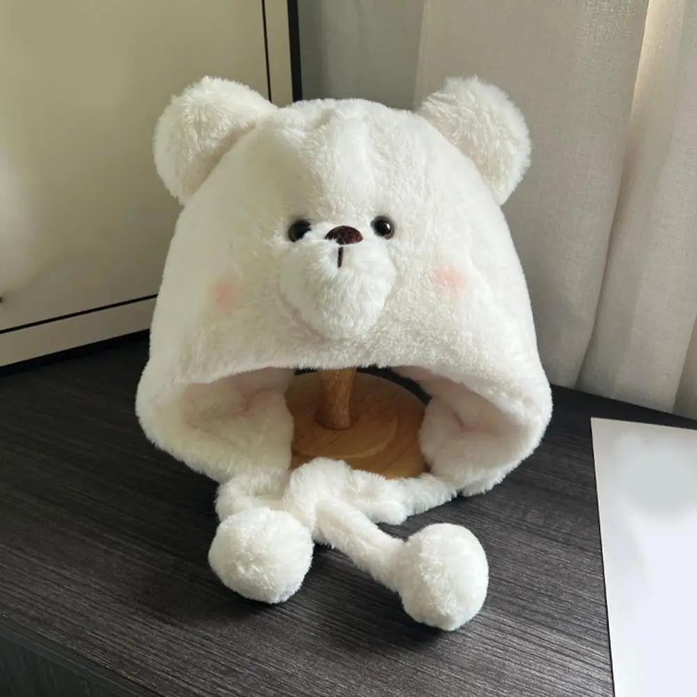 Mignon ours oreillette hiver dessin animé unisexe chaud protecteurs d'oreille Couple en peluche chapeau étudiant décontracté à la mode femmes coeur chapeau