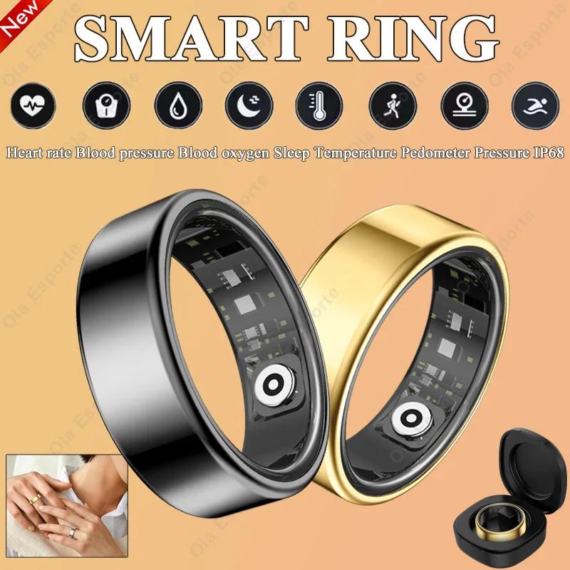 

Умное кольцо для мужчин и женщин, новое, с мониторингом здоровья, пульсометром, отслеживанием сна, водонепроницаемостью IP68, для спорта и фитнеса, с подсчетом шагов.