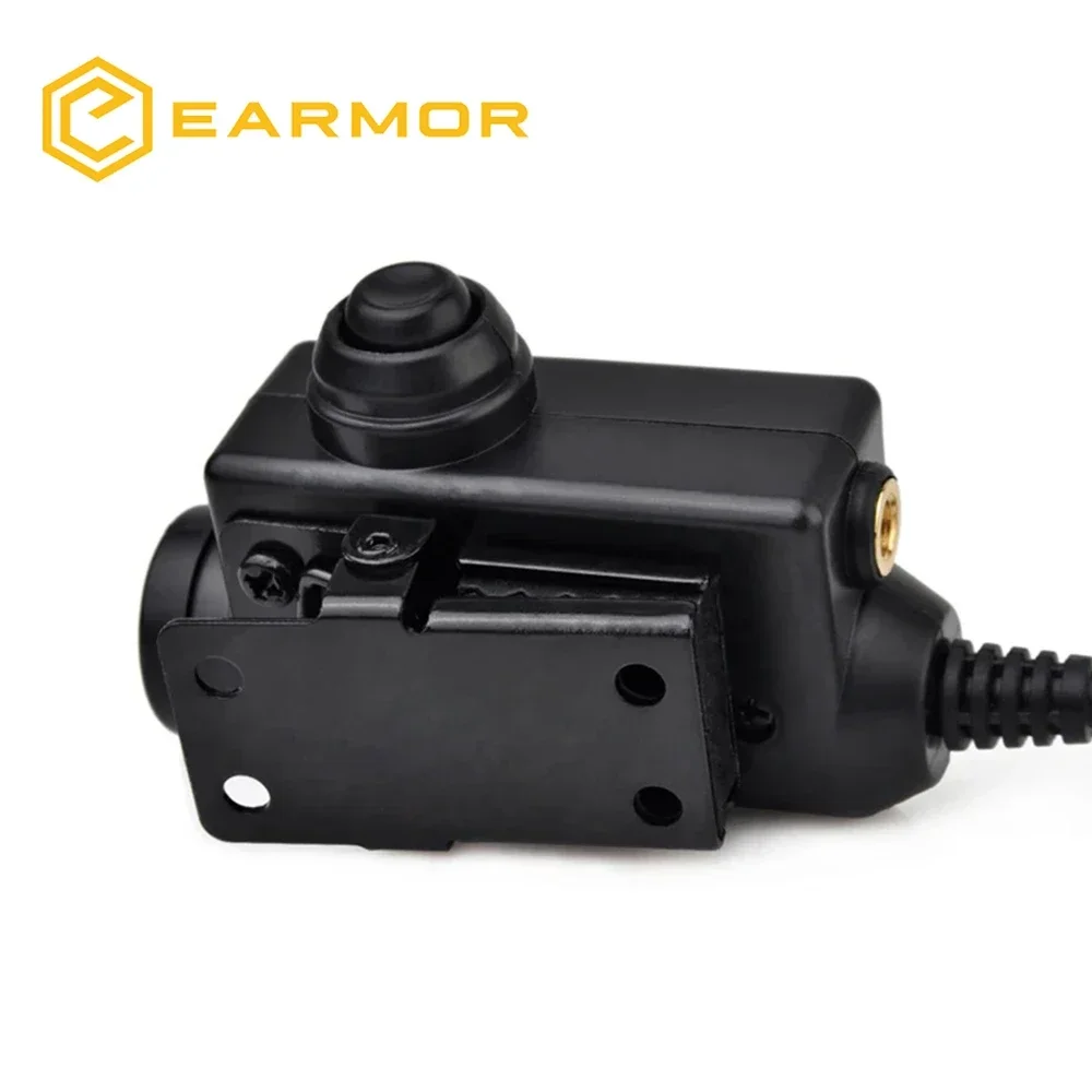 Original EARMOR M51 PTT Adapter Airsoft Tactical Headset Kenwood(for baofeng) Phone Plug 3.5MM AUX Tactical Headset Accessory