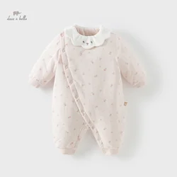 Dave Bella Baby Jumpsuit Newborn Creeper 2024 New Autumn  winter Girl's Romper Casual Cotton Floral Comfortable Cute DB4242960