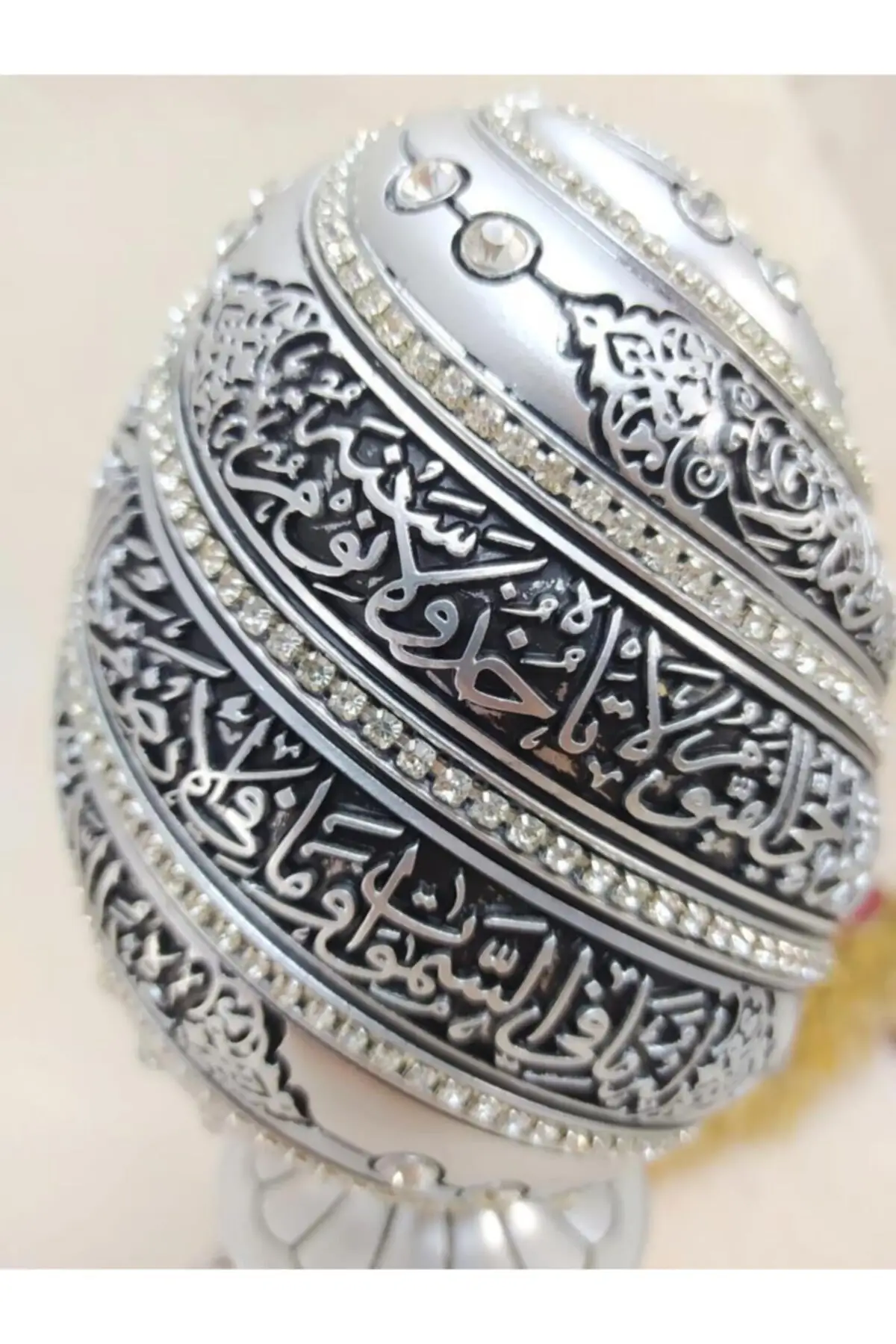 DOLBOVI egg verse-hand kurdish crystal stone religious Obje trinket middle silver