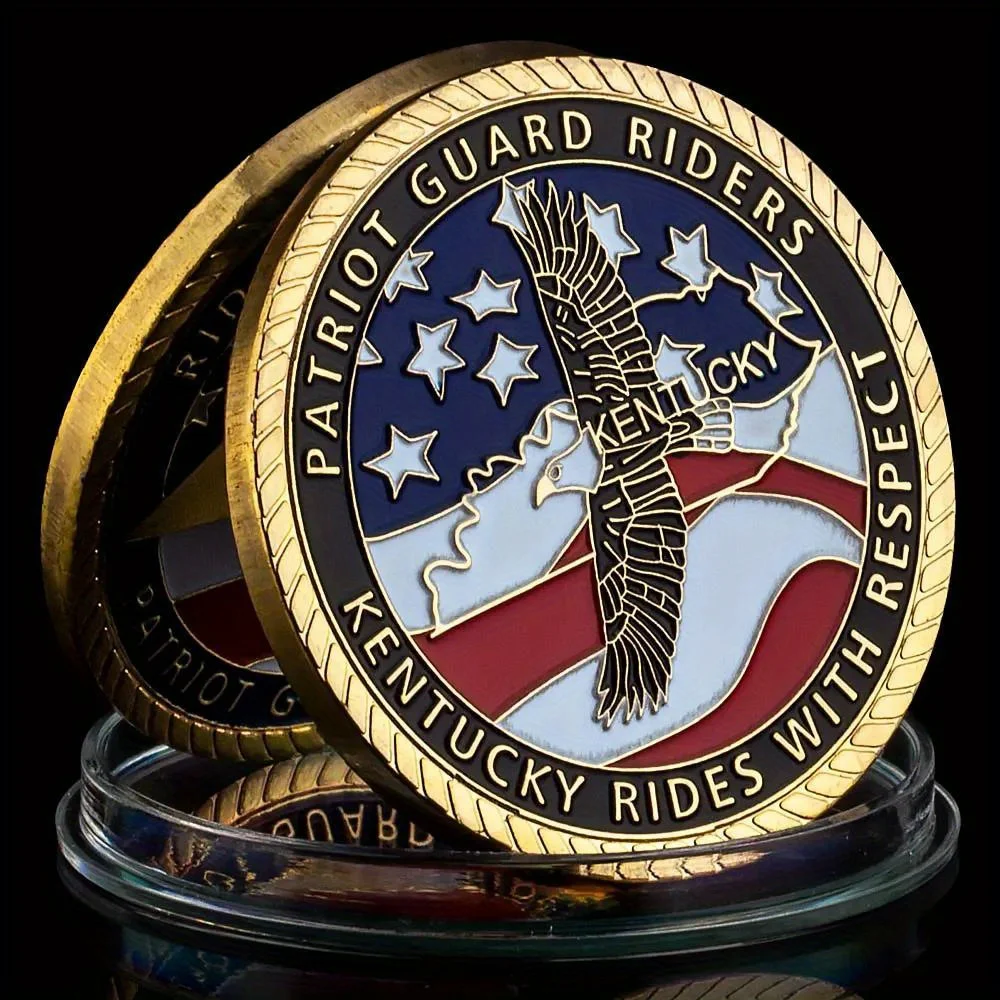 USA Patriot Guard Riders Souvenir Coin Golden Plated Commemorative Coin Bald Eagle Patriot Challenge Coin