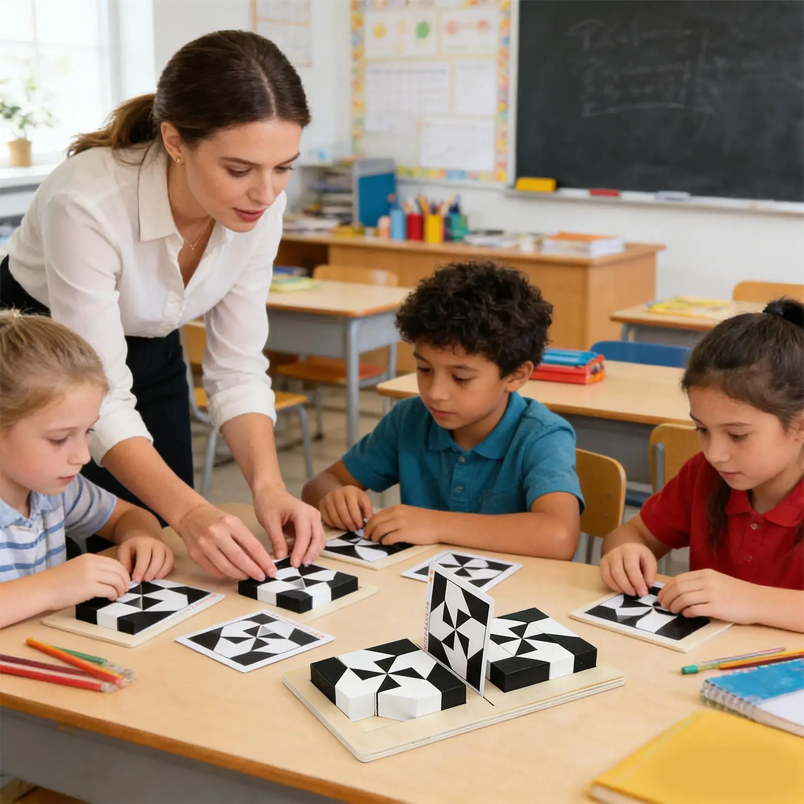 Houten blokpuzzel Brain Teaser Educatief speelgoed Reisfeest Familiespel voor kinderen Tieners Homeschooling, Home Classroom Camp