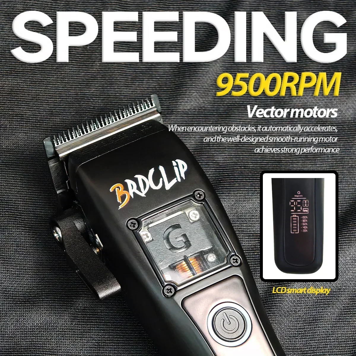 Professional BRDCLIP G28 G27 9500RPM Vector Motor 3 Colors Gradient Electric Cordless Hair Clipper High Motor Men's Hair Trimmer