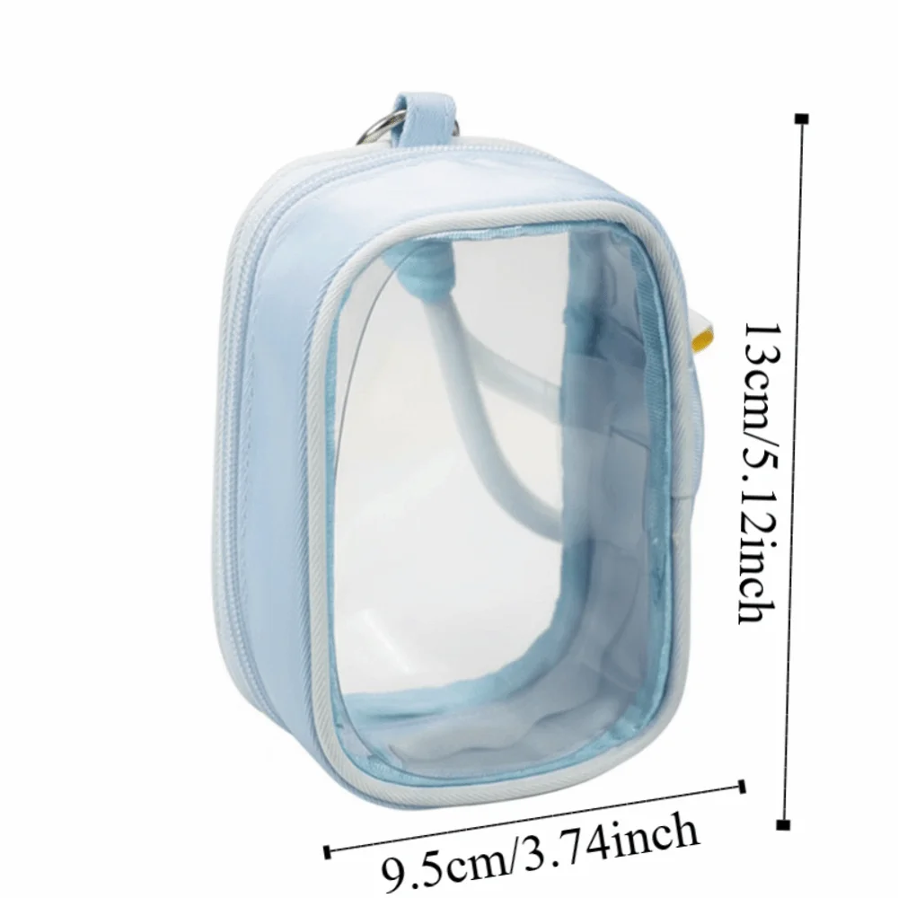 Portátil 10cm transparente boneca saco de exibição zíper boneca saco de armazenamento pvc claro ao ar livre saco de exibição de boneca ao ar livre