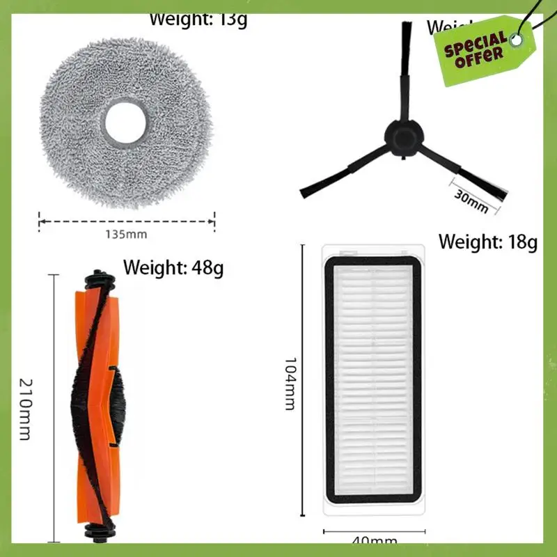 ABGP-مكنسة كهربائية قطع غيار فرشاة جانبية رئيسية فلتر Hepa ممسحة خرقة بديلة لروبوت Dreame X20 Pro / PLUS