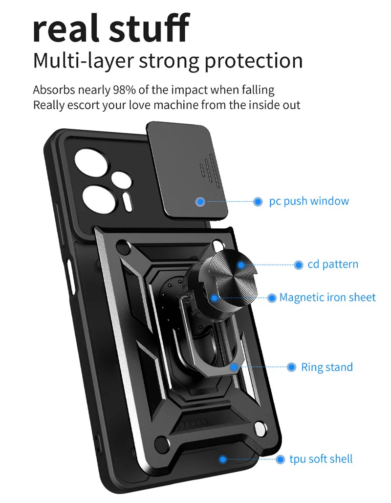 For Xiaomi Poco X4 GT 5G Case Shockproof Magnetic Ring Stand Holder Armor Cases For Poxo Poko Little X 4 GT X4GT PocoX4GT Cover