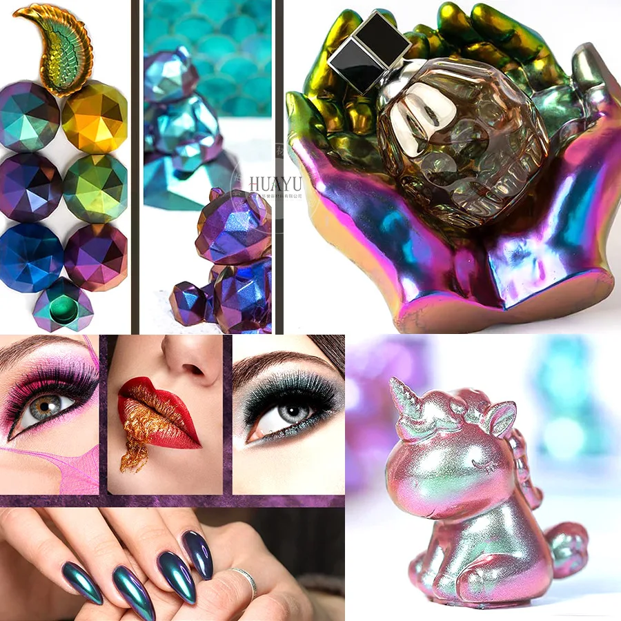 10G Jar CHAMELEON CHROME NAIL art PIGMENT Spiegel Chamäleon Pigment Chrom Pigment Pulver Spiegel Nagel Chameleon Chrom Pulver