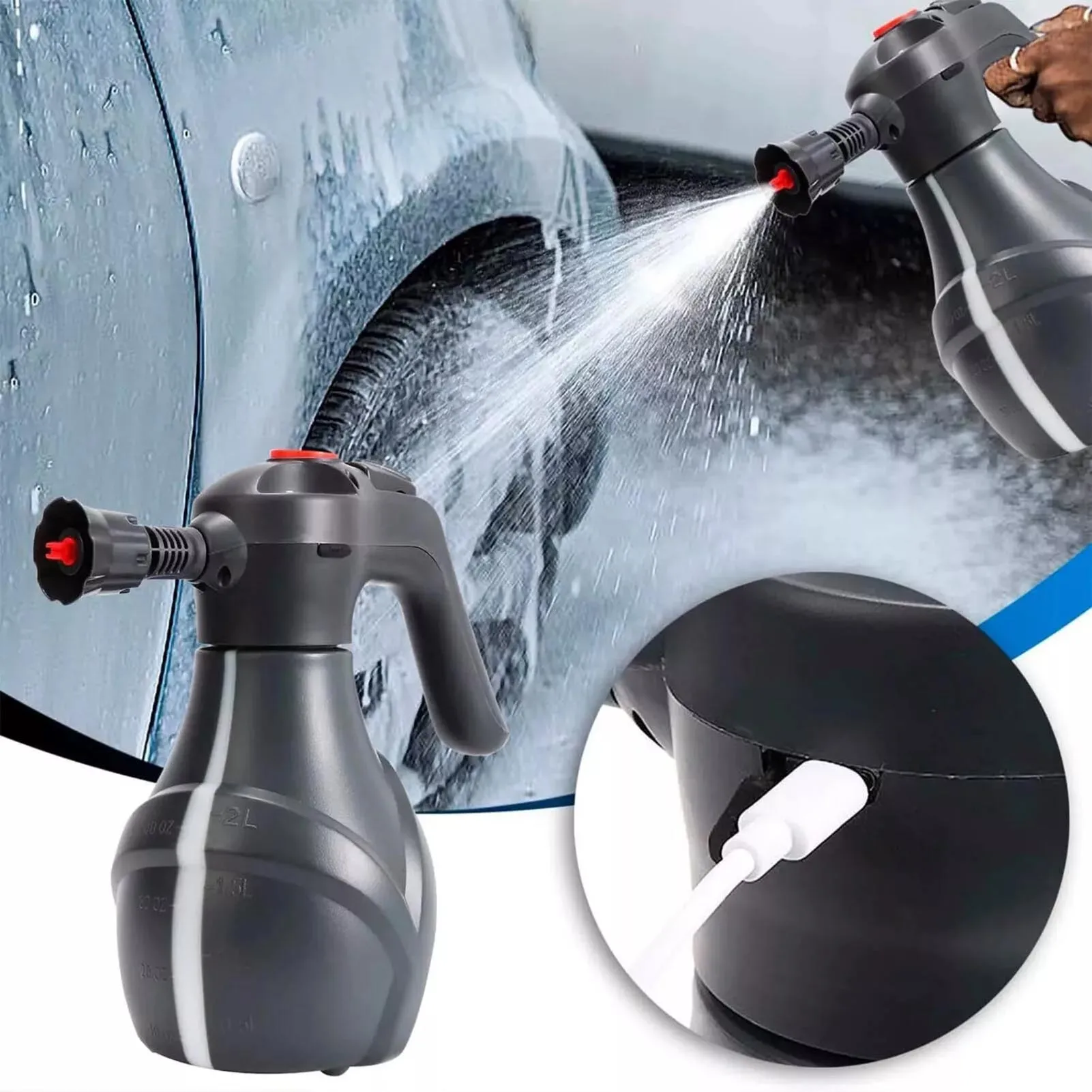 Electric Foam Sprayer for Car Wash Handheld Car Cordless Sprayer for Window Cleaning And Tinting