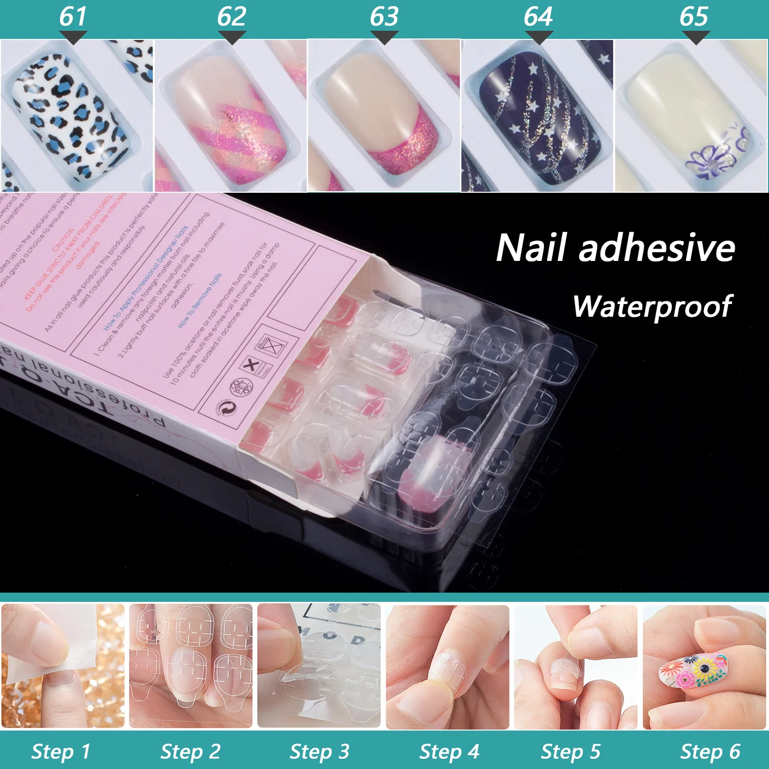 24 Teile/schachtel Nagel Klebstoff Enthalten Presse auf Falsche Nail art Tipps Platz Gefälschte Nagel Tipps Short Nail Sets Nagel Design acryl Nägel