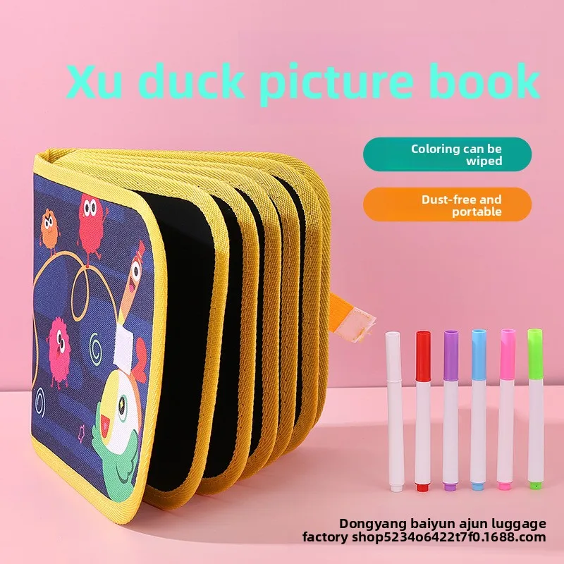 

16 Page Portable Erasable Drawing Book Double Sided Watercolor Graffiti Small Sketchpad Album Puzzle Small Blackboard