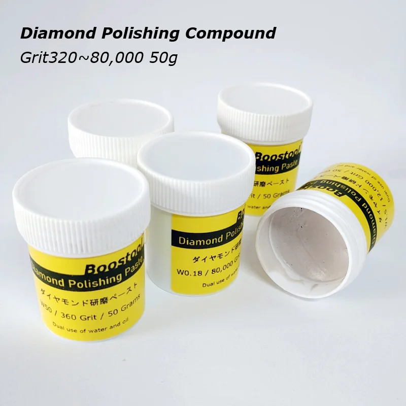 

50g Diamond Polishing Compound W0.18~60 Mirror Polishing Paste for Marble Glass Metal Rock Jewelry Resin Silver Chrome Gemstone