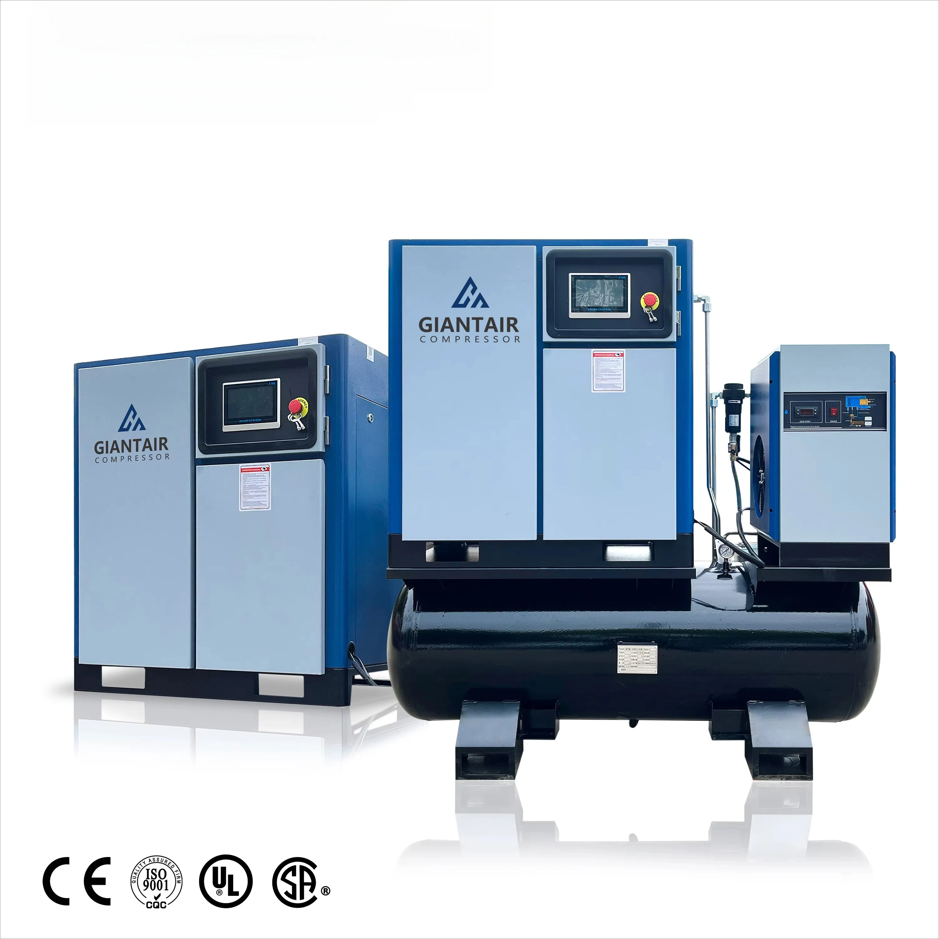 

GiantAir Aircompressors Industrial 7.5 KW 10HP 7.5KW Air-compressor Rotary Screw Air Compressor For Sandblasting Laser Cutting